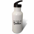 21 oz Black and White Sports Water Bottle M1600