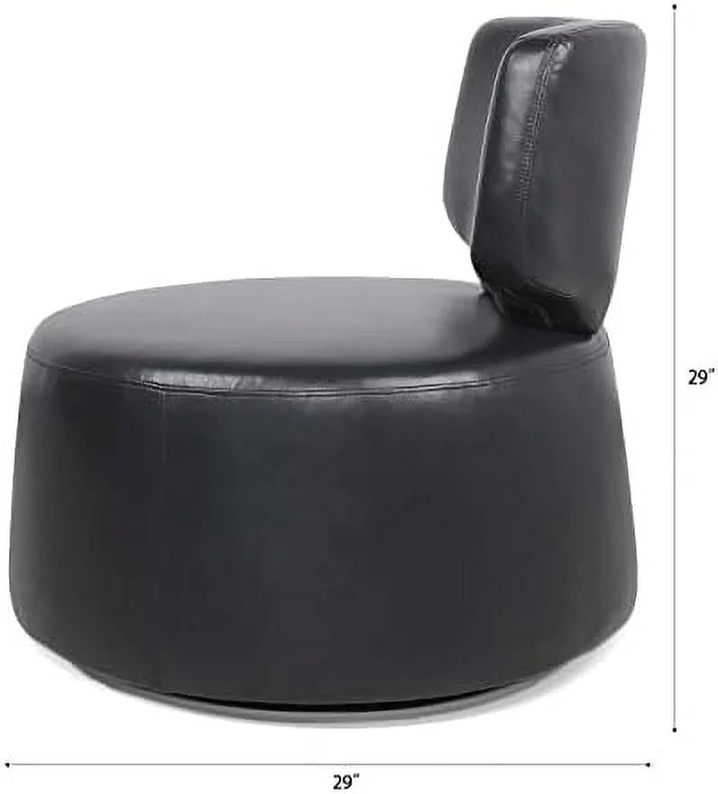 Black Faux Leather Swivel Chair G8834