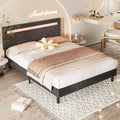 Full Size Platform Bed Frame with Adjustable Upholstered Headboard C43889