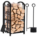 Fireplace Log Rack with 4 Tools M1939