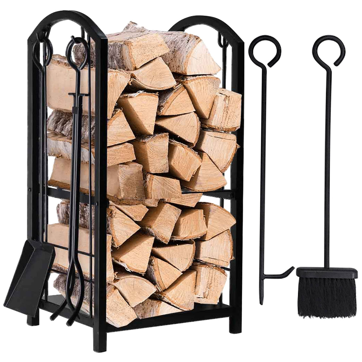 Fireplace Log Rack with 4 Tools M1939