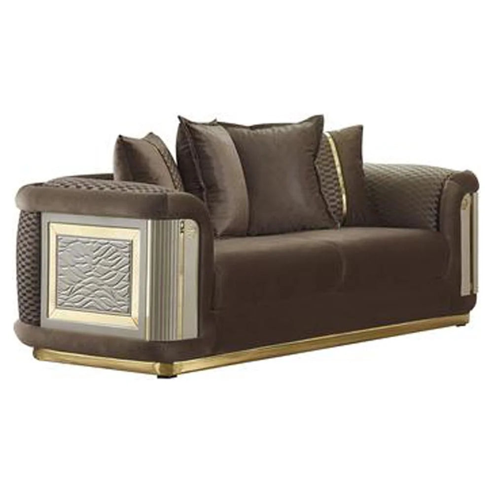 Brown Loveseat W782