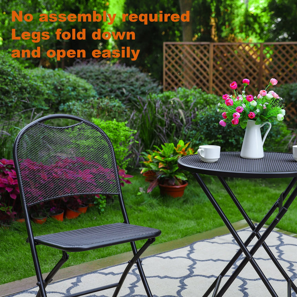 3 Pieces Metal Folding Bistro Set U5605