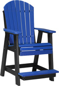 Blue on Black Recycled Plastic Adirondack Balcony Chair P976206