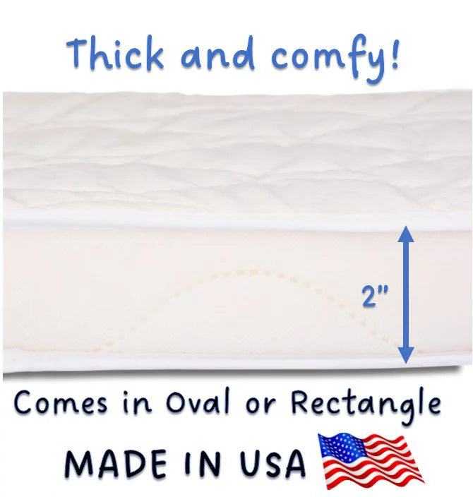 Baby Bassinet Cradle Mattress Oblong 12 x 26 Foam Waterproof Q535
