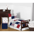Red/White 5-Piece Toddler Bedding Set O77560