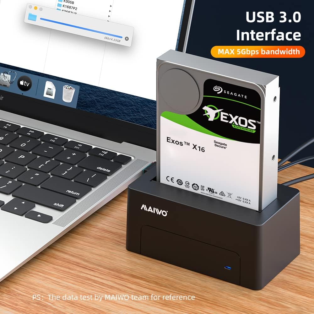 SAS to USB 3.0 External Hard Drive Docking Station Adapter Reader with Indicator Light Support 2.5 3.5 inch SAS Tool Free Storage Expansion U65658