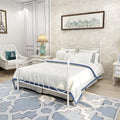 White Full Metal Platform Bed Frame F741