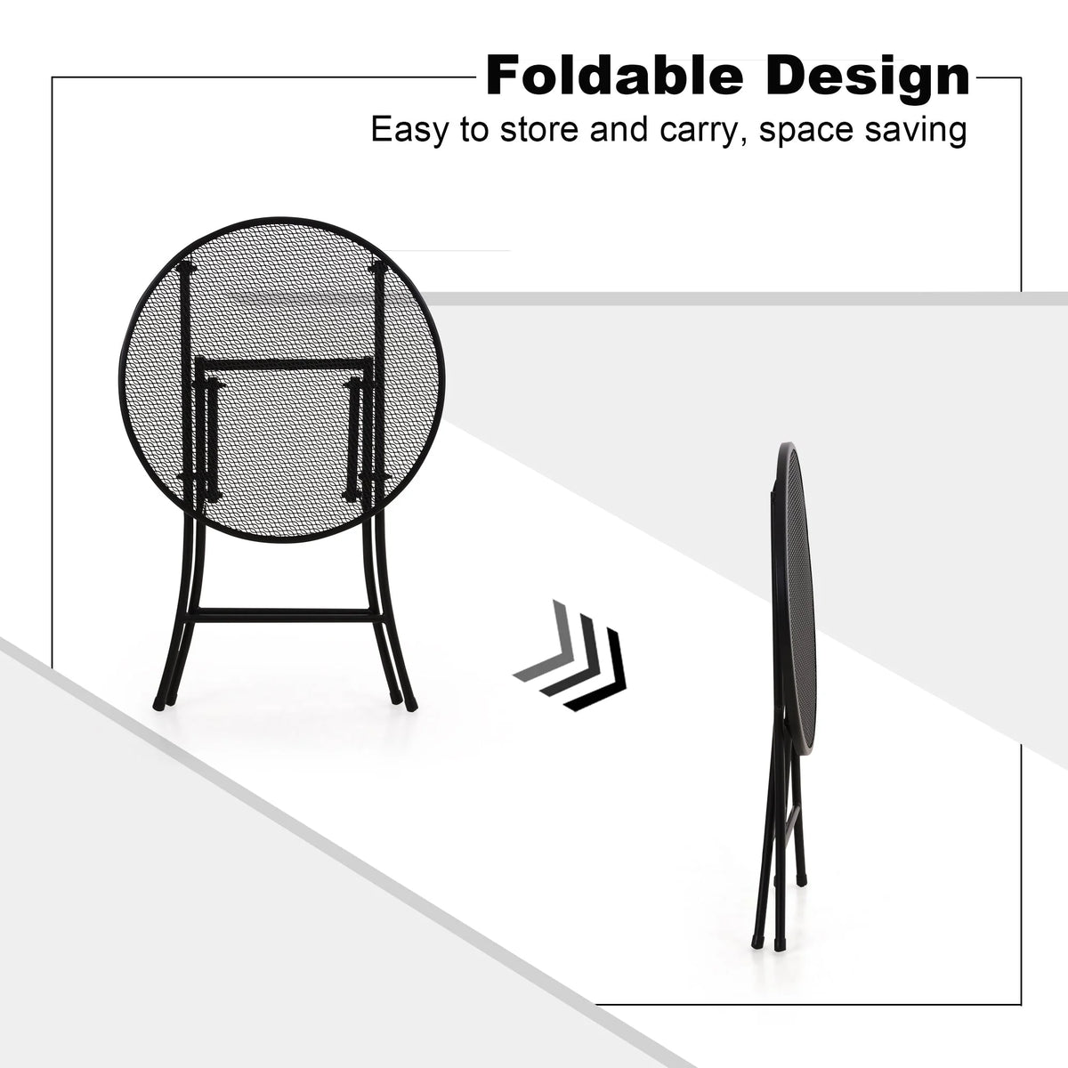 3 Pieces Metal Folding Bistro Set U5605