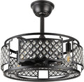 Black Industrial Caged Ceiling Fan with Remote Control A53880