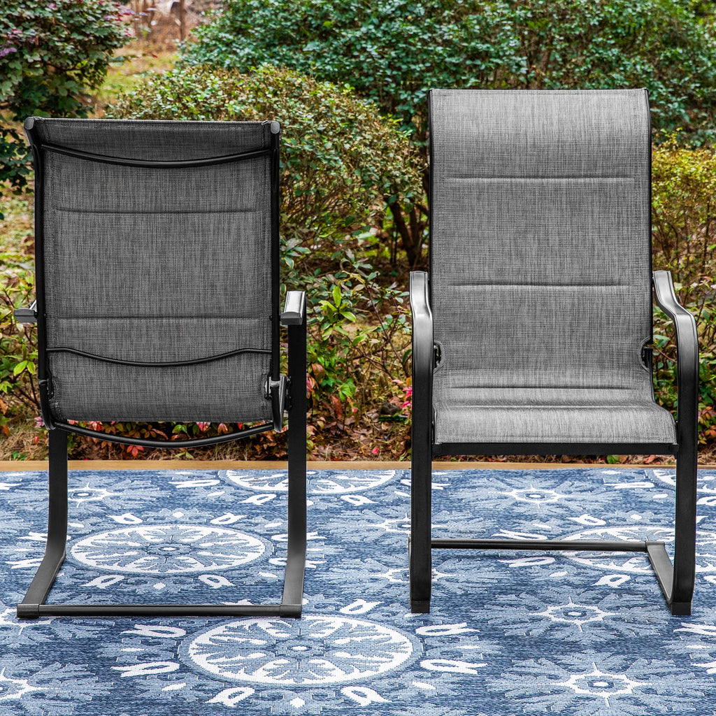 7 Pieces Outdoor Patio Dining Set with 6 Textilene Chairs and Metal Table S5302