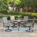 Set of 2 Swivel Dining Chairs Textilene Mesh Fabric Black Frame Q206