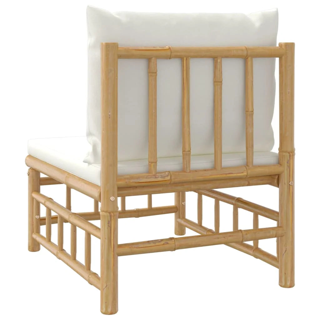 Bamboo Patio Sofa with White Cushions A808499