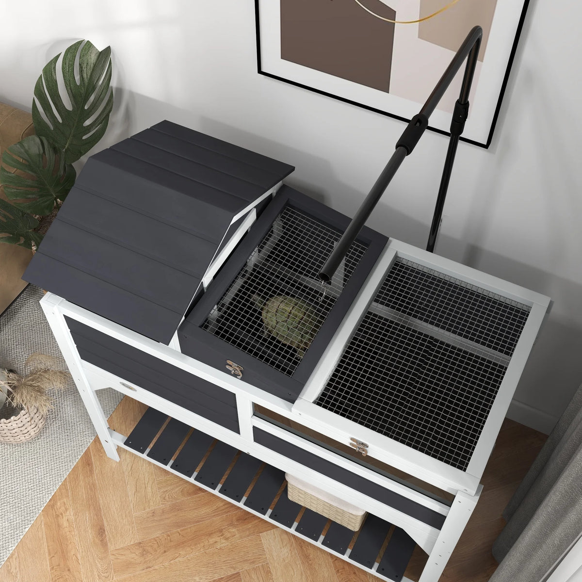 Gray Tortoise Habitat with Adjustable Lamp Holder U92879