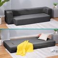 Folding Convertible Sleeper Sofa Bed Queen Memory Foam Dark Grey X256597