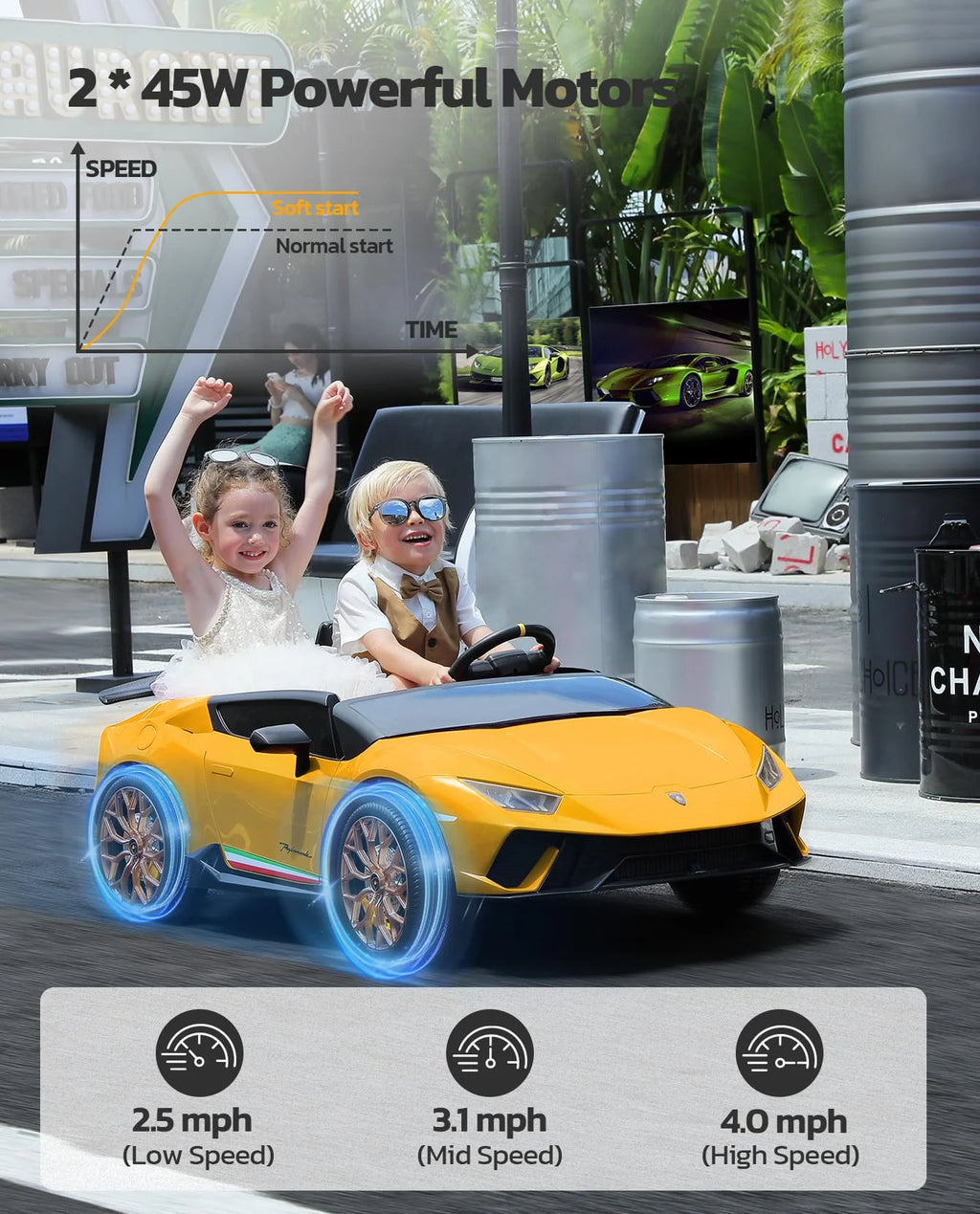 Pink 2 Seater Powered Electric Ride on Car V2446
