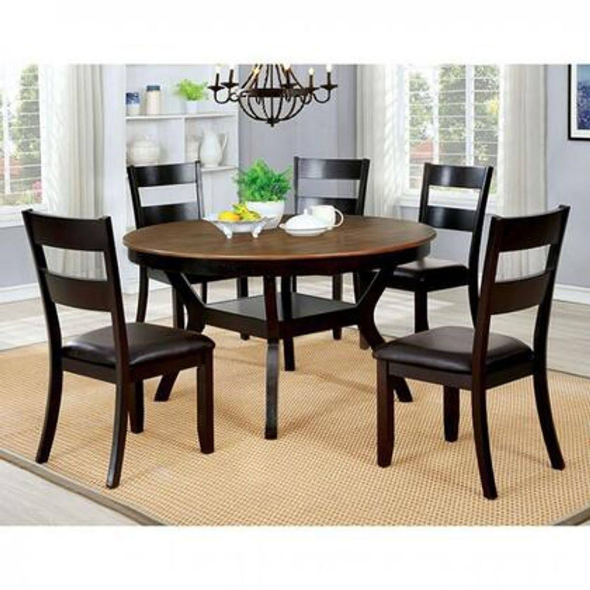 Dark Brown Oak Round Table G8231