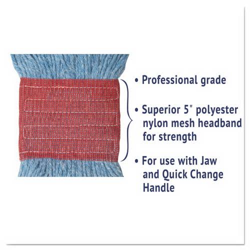 Blue Microfiber Tube Wet Mops, 15 x 2, 12/Carton B9482