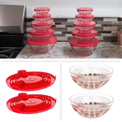 20-Piece Glass Food Storage Bowl and Lids Set R983