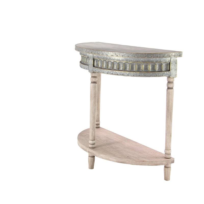 Beige Farmhouse Metal Console Table R3711