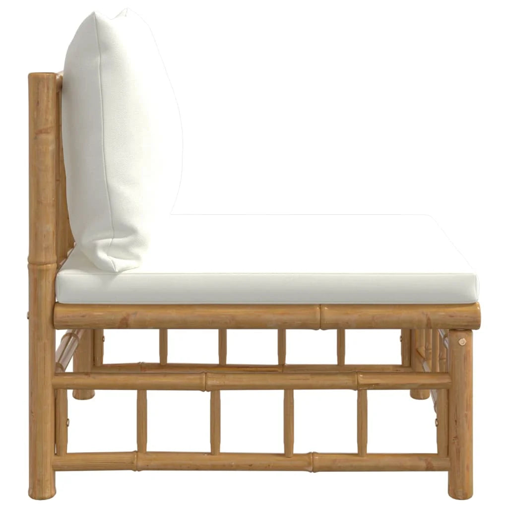 Bamboo Patio Sofa with White Cushions A808499