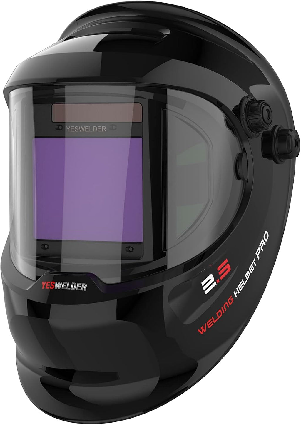 Large Viewing True Color Solar Powered Auto Darkening Welding Helmet with Side View, 4 Arc Sensor Wide Shade 4/5-9/9-13 Welder Mask K98457