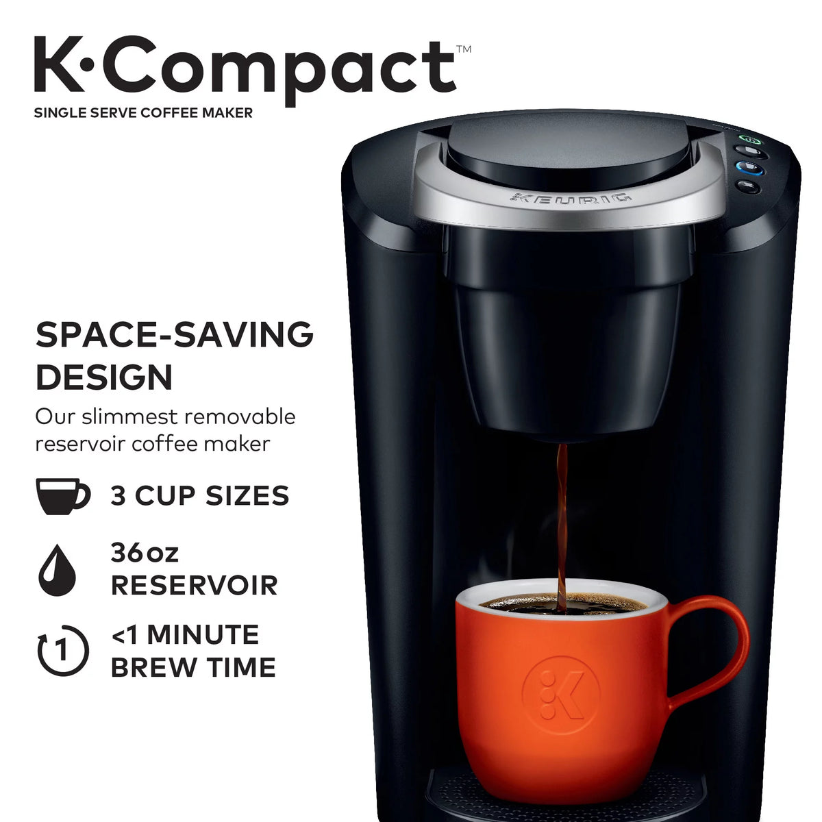 Black Single-Serve K-Cup Pod Coffee Maker Y8454