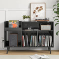 Mid-Century Record Player Stand with Vinyl Record Cabinet M225380