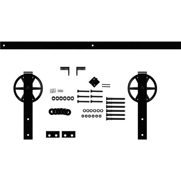 Black Barn Door Hardware Set with 5 ft Track Z295