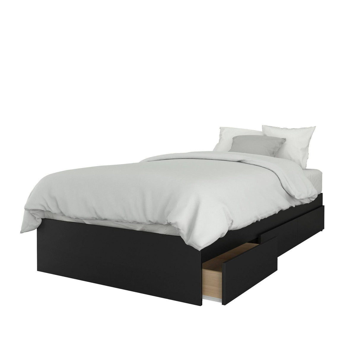 Ebony Black 4 Piece Twin Size Bedroom Set U368481