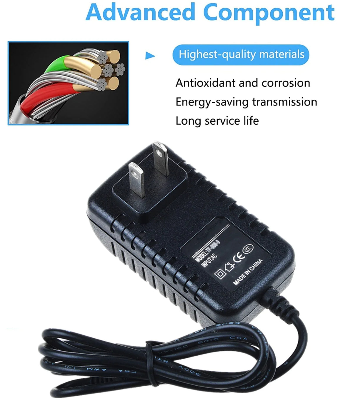 5mm Male Tip AC/DC Adapter Power Supply J717863