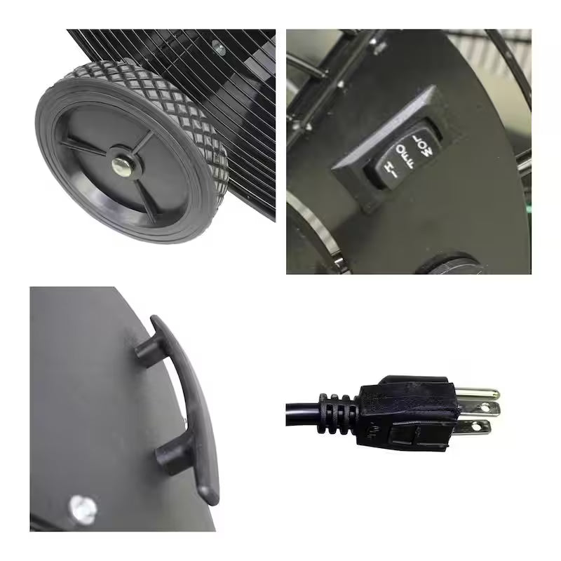 48 In. 2-Speed Belt Drive Drum Fan Black Poly Housing T9100