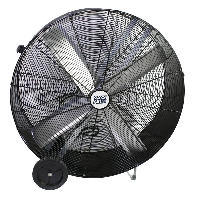 48 In. 2-Speed Belt Drive Drum Fan Black Poly Housing T9100