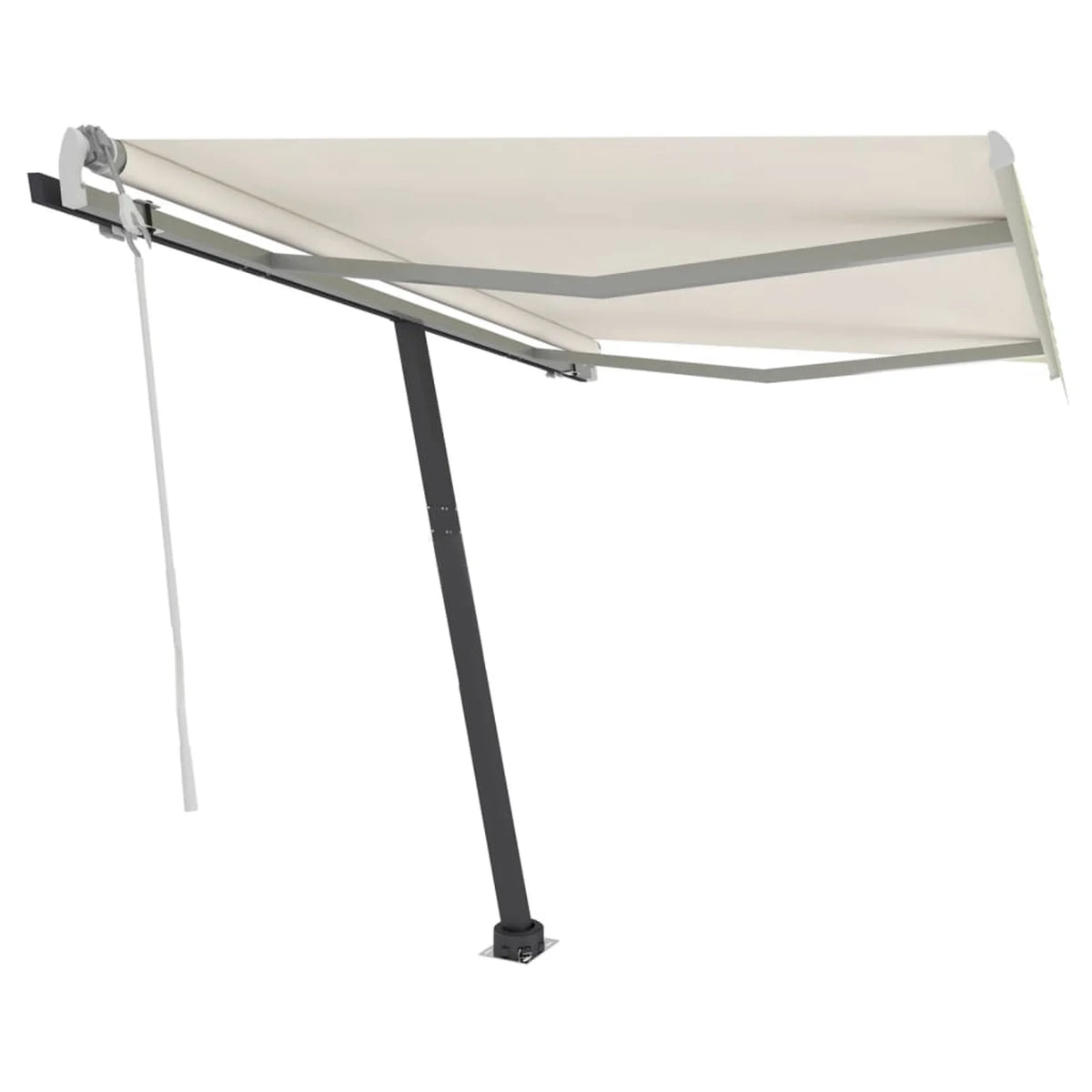 Manual Retractable Awning with LED Outdoor Canopy Sunshade Shelter Cream 118.1 x 98.4 Inches B646