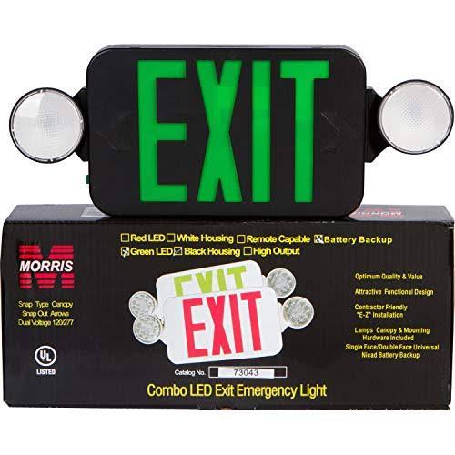 Micro Combo LED Exit Emergency Light Black Housing P50811
