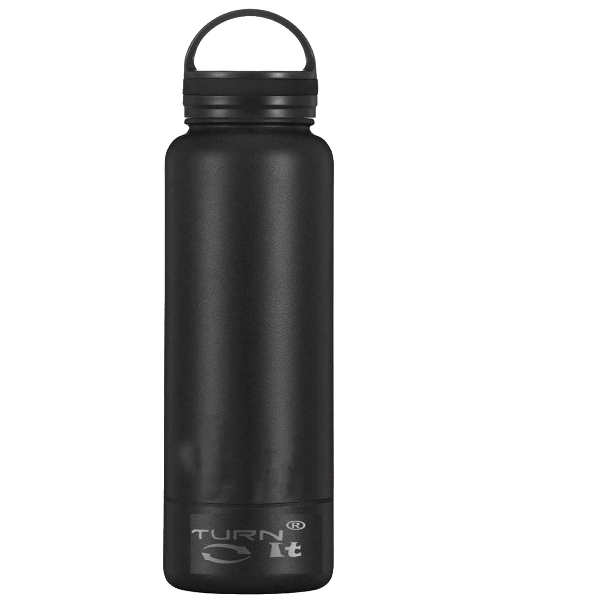 Black Double Walled Stainless-Steel Bottle 32 Fluid Ounces with 8oz Detachable cup Sport lid M214672