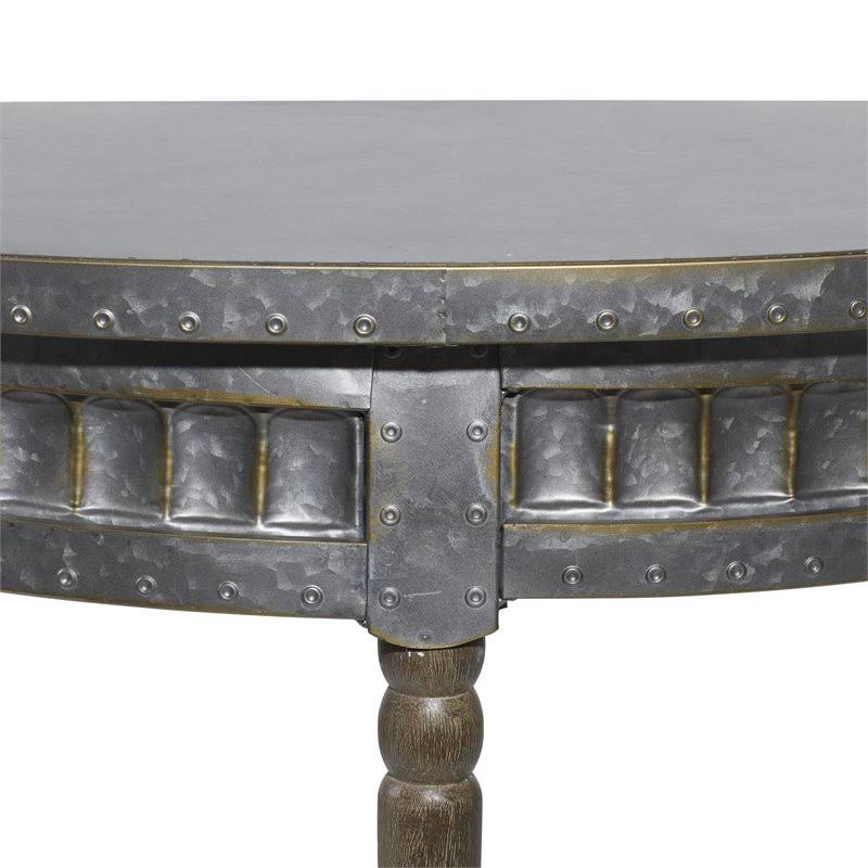 Beige Farmhouse Metal Console Table R3711