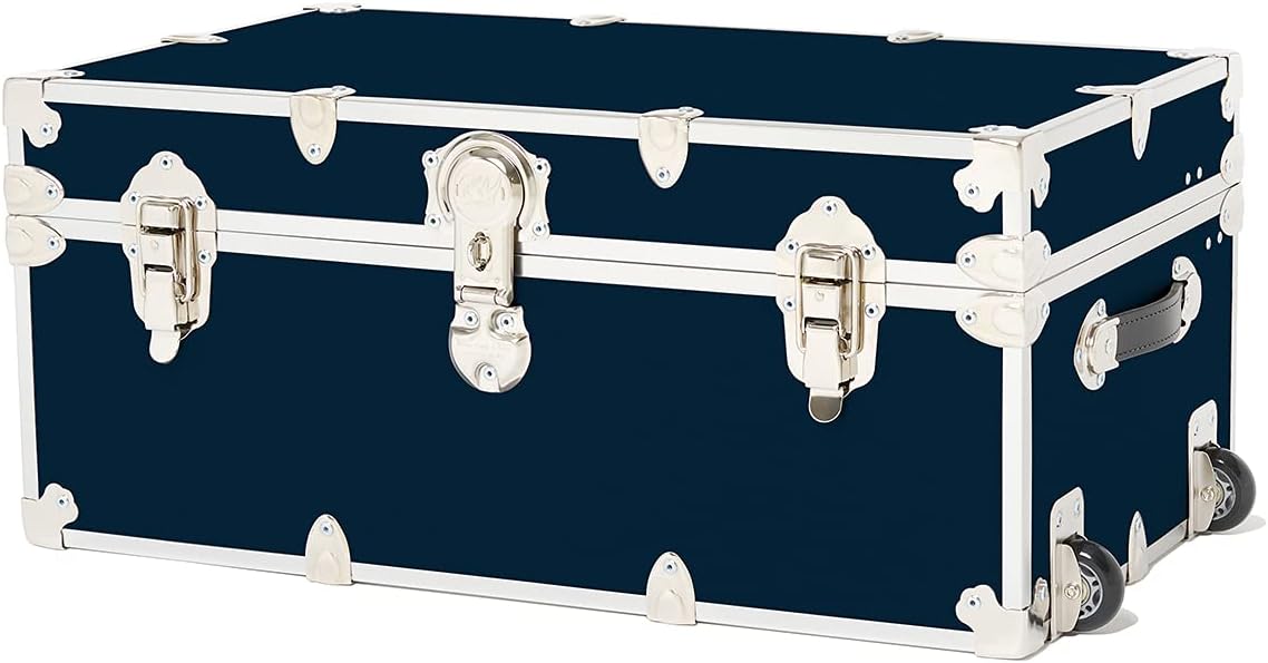 Large Armor Roller Trunk with Mounted Wheels, 32x18x14 (Black) V416