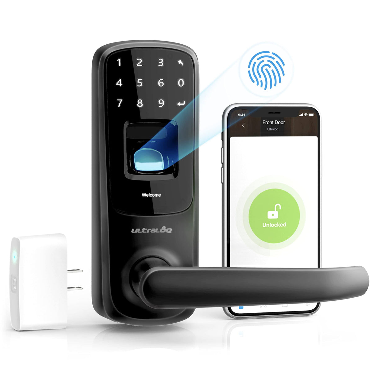 Smart Lock with WiFi Bridge, 5-in-1 Keyless Entry Electronic Door Handle X8286