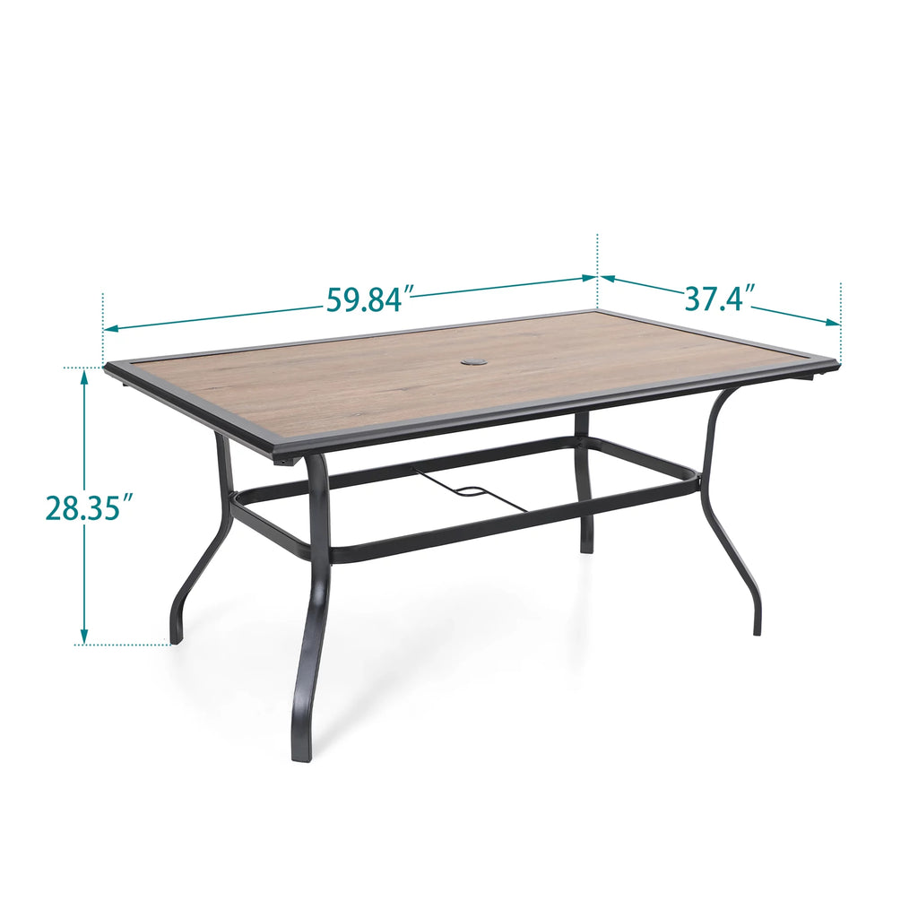 7 Pieces Outdoor Patio Dining Set with 6 Textilene Chairs and Metal Table S5302