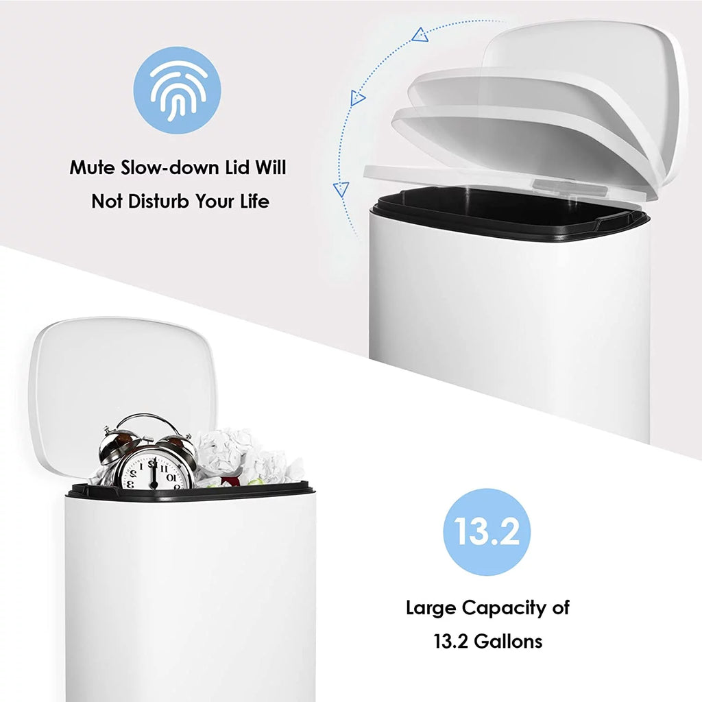 50L 13.2 Gallon Trash Can with Foot Pedal C542