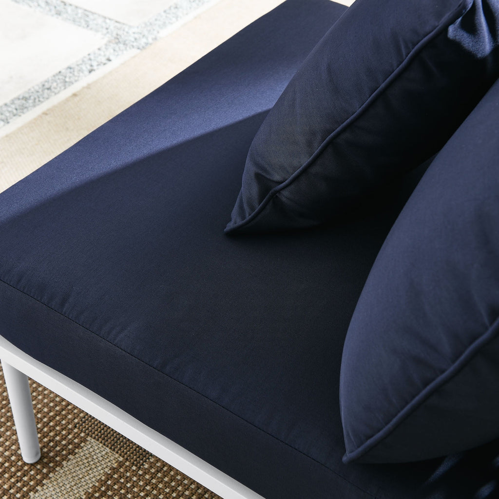 Navy White Aluminum Fabric Lounge Chair V6388