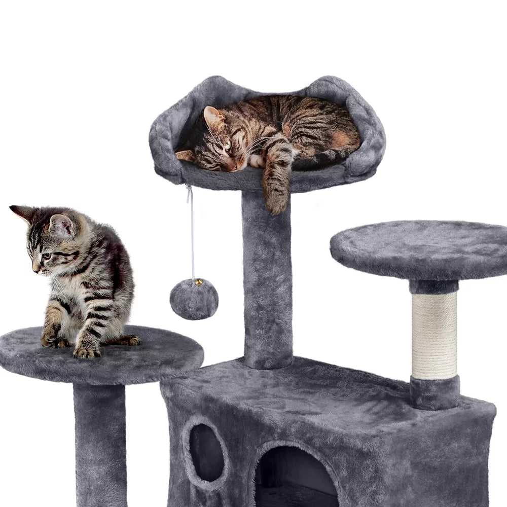 Dark Gray Cat Tree Condo with Scratching Post Tower F505