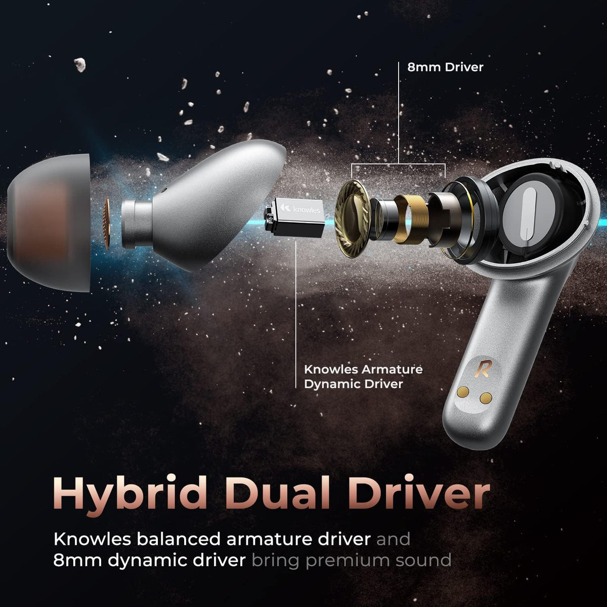 Hybrid Dual Driver Wireless Earbuds with aptX Adaptive Bluetooth 5.2 Stereo Earphones V71651