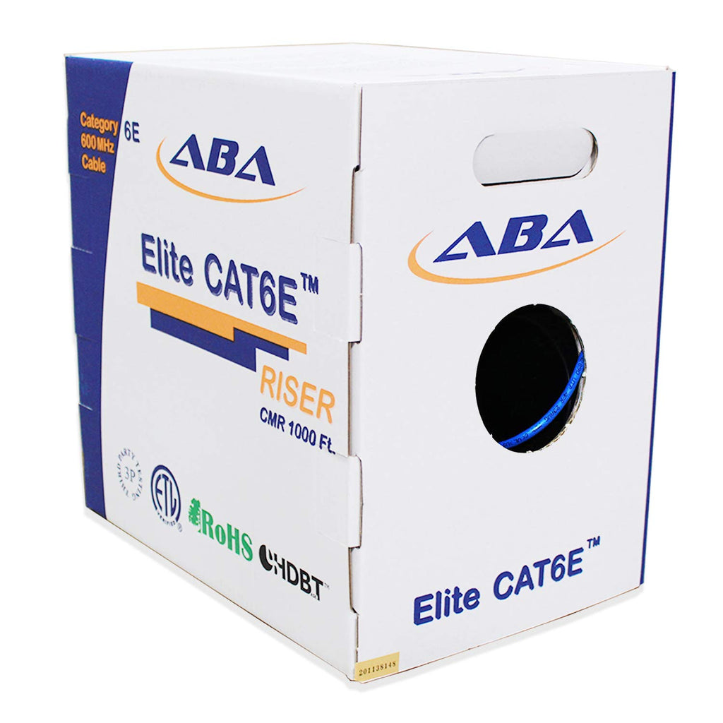 Cat6 CMR Riser Ethernet Cable 1000ft, 24AWG, Solid Bare Copper Wire, 600MHz, Red X159668