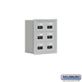 Cell Phone Storage Locker, 3 Door High Unit, 6 A Doors, Aluminum, Recessed Mounted, Resettable H52039
