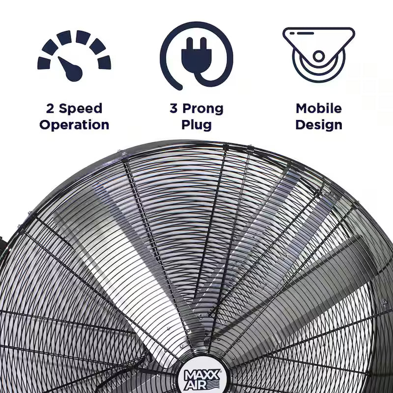 48 In. 2-Speed Belt Drive Drum Fan Black Poly Housing T9100