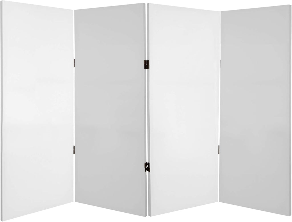 White 4 Panel Canvas Room Divider W1404