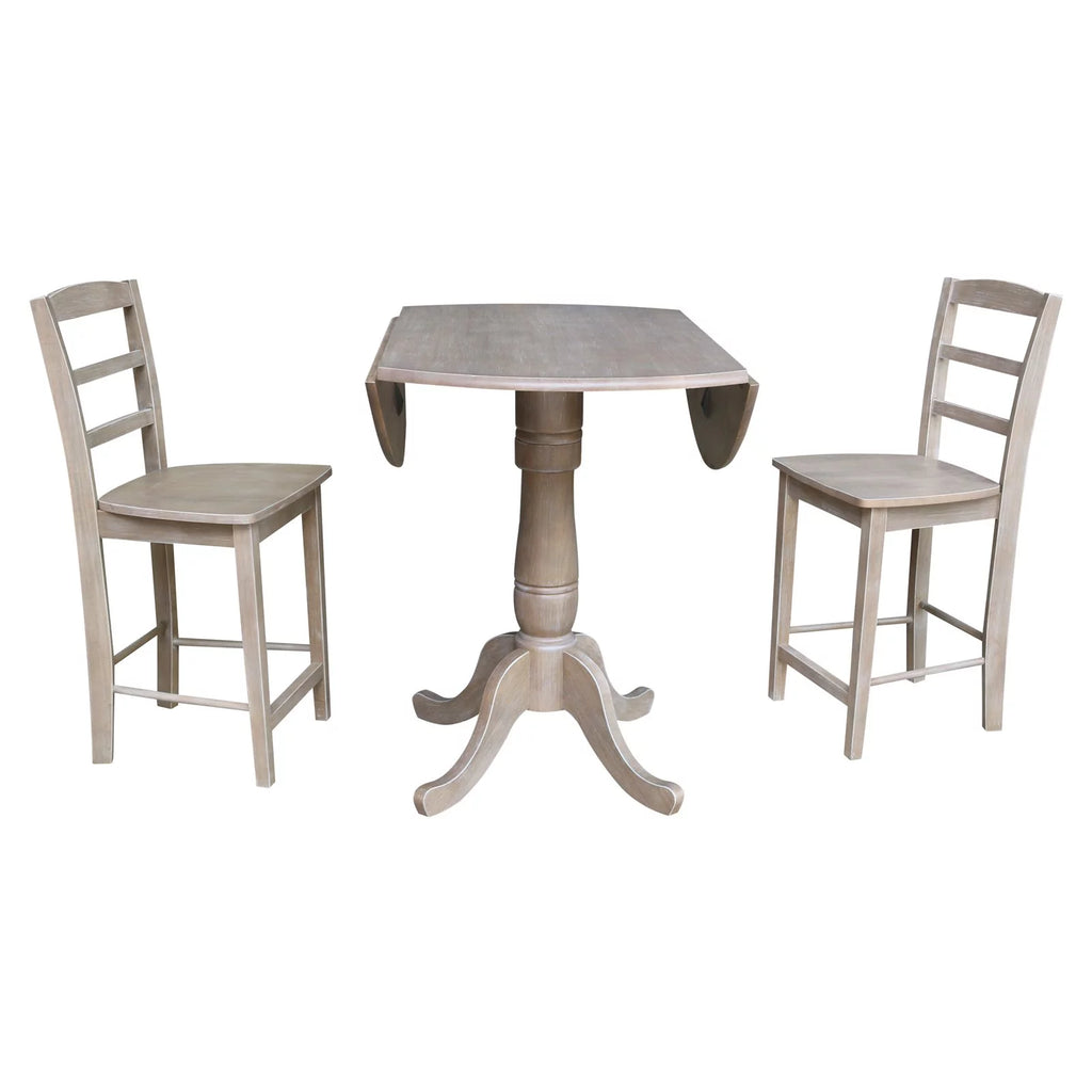 42" Round Dual Drop Leaf Pedestal Table J497192