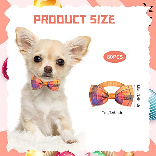 80 Pcs Dog Bow Ties Assorted Pattern W377